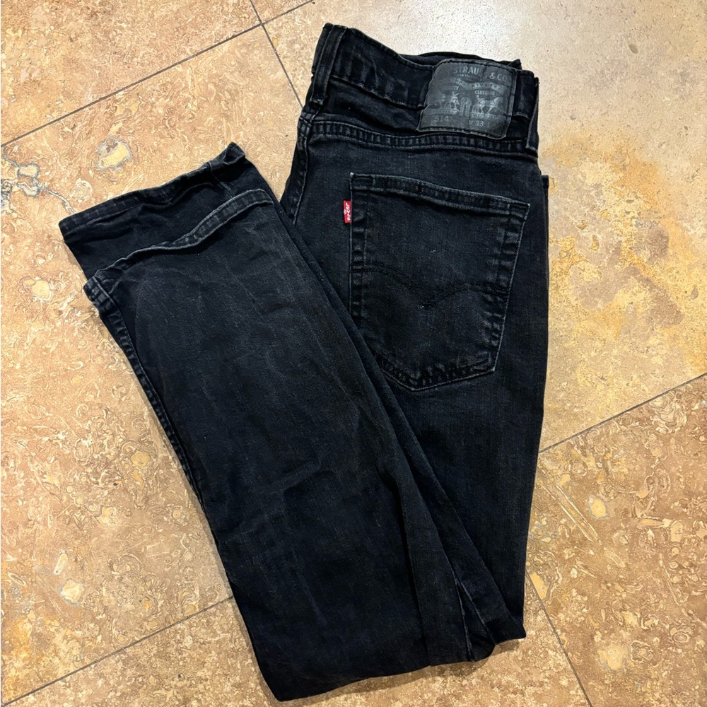 LEVI 514 MENS TUMBLED BLACK JEANS